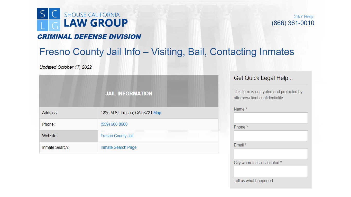Fresno County Jail Info – Visiting, Bail, Contacting Inmates